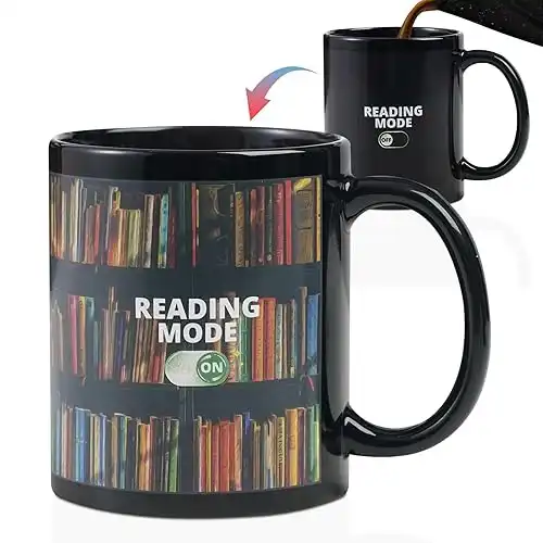Onebttl Funny Book Lovers Color Changing Coffee Mug