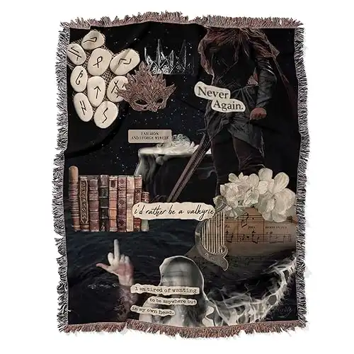 A Court of Silver Flames Inspired Woven Throw Blanket